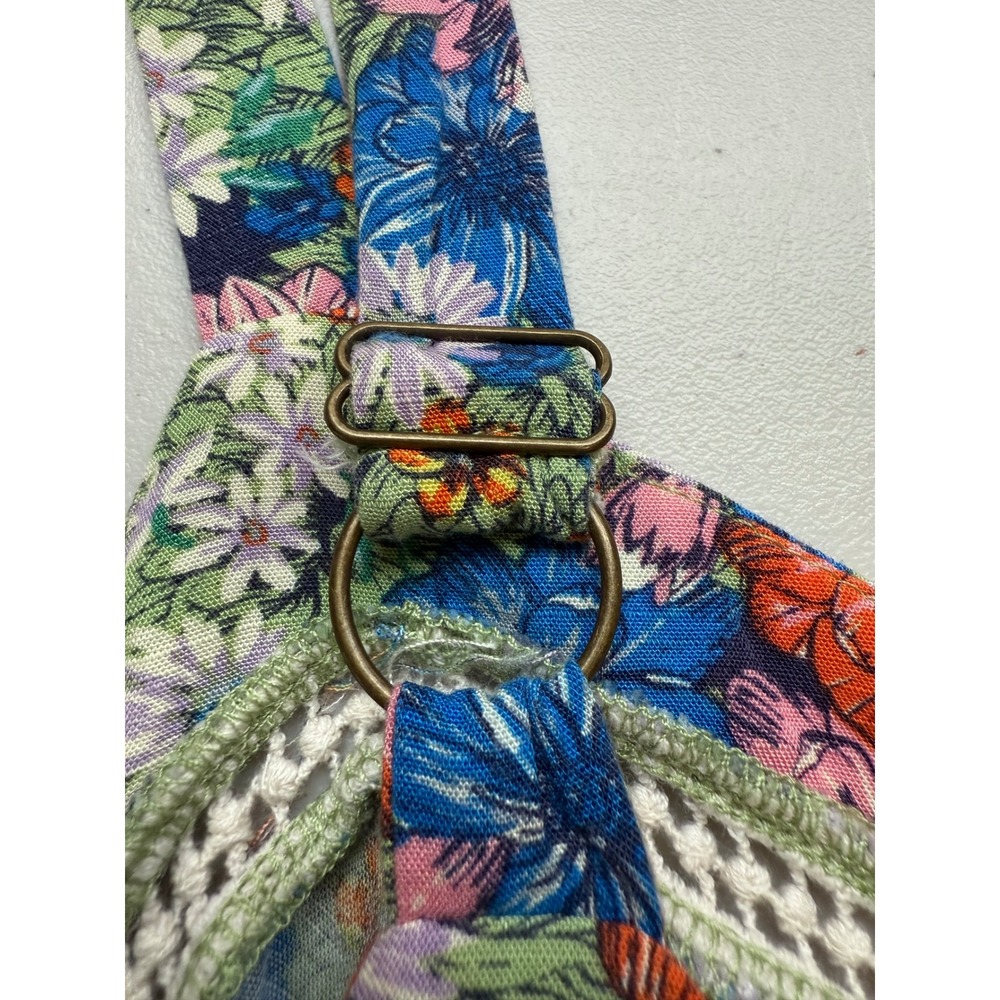 Wild Fable Floral Print Mini Dress Women's Size Medium Spaghetti Strap Ruffle - Picture 6 of 8
